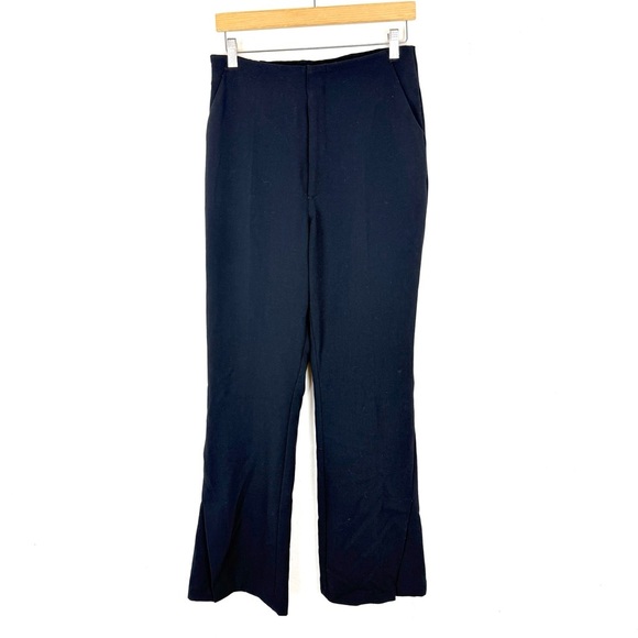 Abercrombie and Fitch Tailored Split Hem Flare Pant in Black - Picture 2 of 12